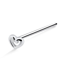 Hollow Heart Shaped Straight Nose Stud NSKA-1010